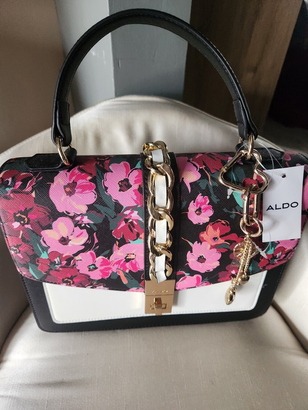 BRAND NEW ALDO Floral Pink Top-Handle Satchel
